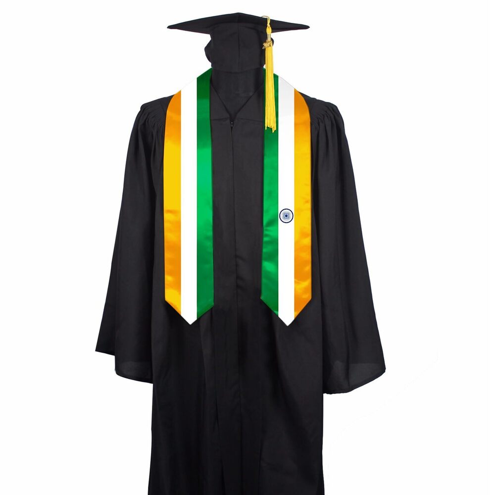 3286 India Flag Graduation Stole Sash,India Flag Graduation Shawl Sash